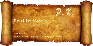 Paulin Kevin névjegykártya